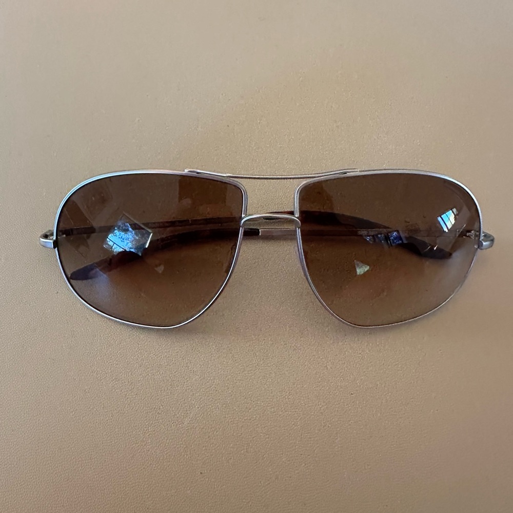 Prada Aviator Sunglasses | Brown Gradient Lenses | Silver Metal Frame
